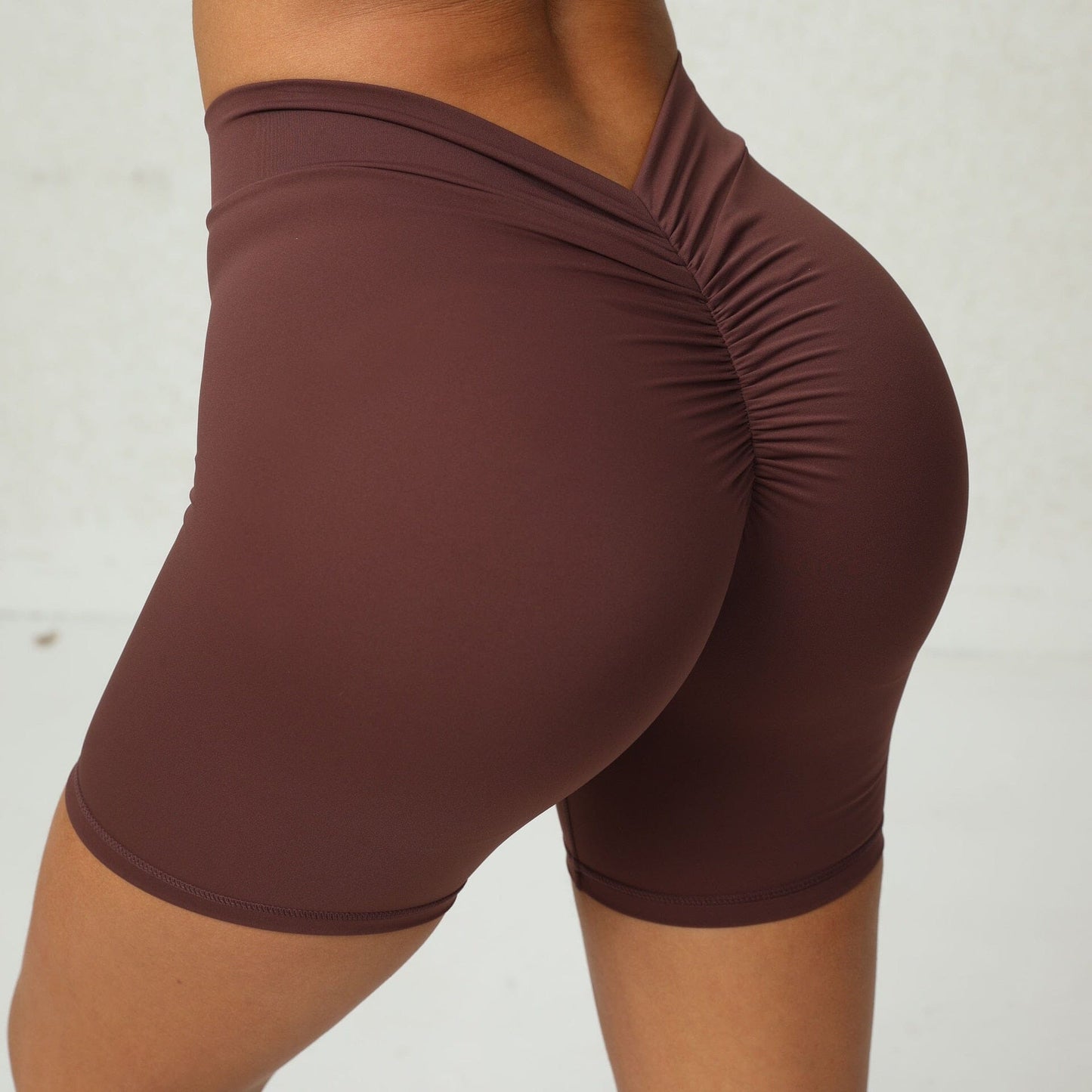 Cojé 2023 Summer Must Have- The 'V' Booty Sculptor Cojé Fit Brown Shorts XS