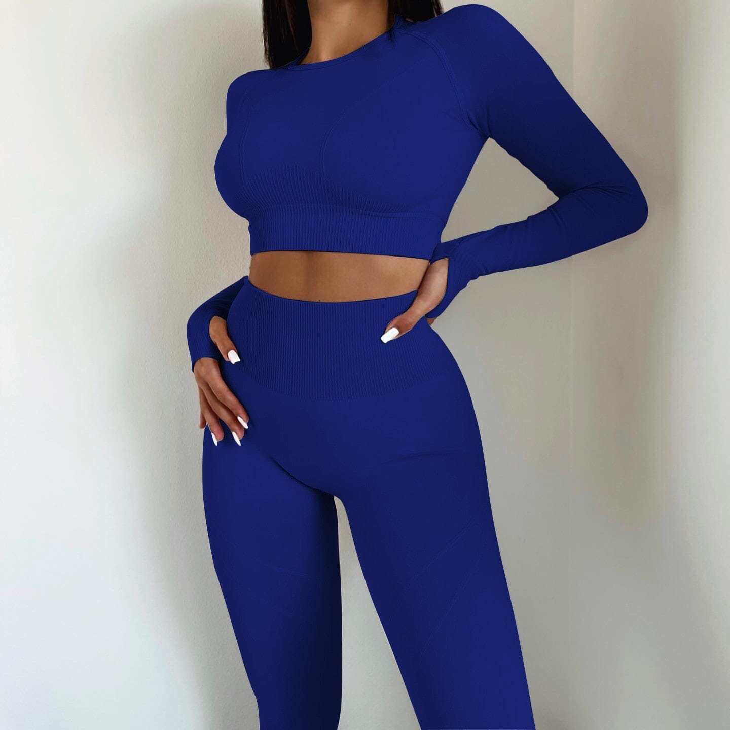 Cojé 2Pcs 'Body Contour' High Waist Seamless Set Cojé Fit Blue S