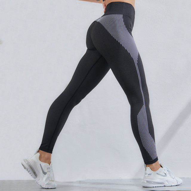 Cojé Seamless High Waist Outer Stripe Leggings Cojé Fit Black XL