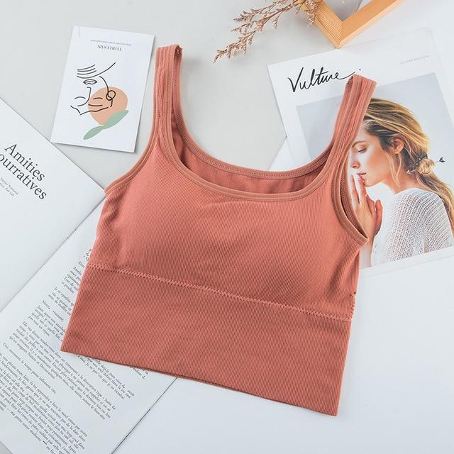 Cojé Padded Round Neck Sports Bra Cojé Fit Orange Bra One Size