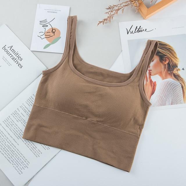 Cojé Padded Round Neck Sports Bra Cojé Fit Coffee Bra One Size