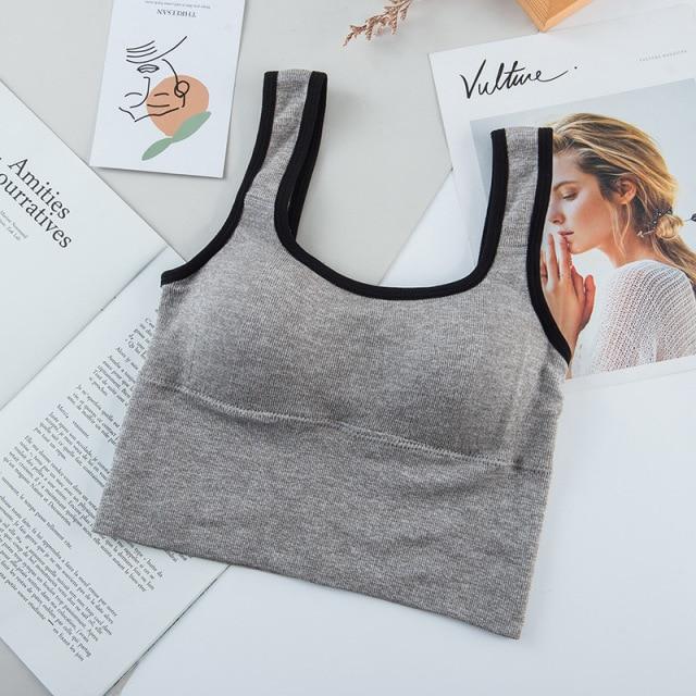 Cojé Padded Round Neck Sports Bra Cojé Fit Gray Bra One Size