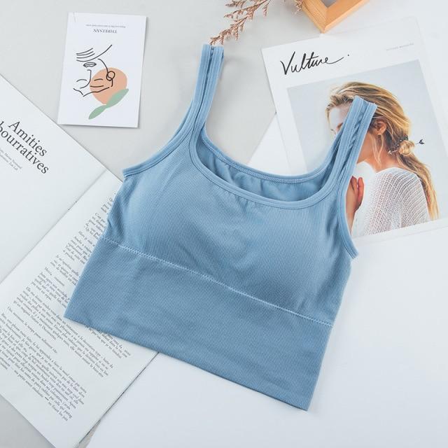 Cojé Padded Round Neck Sports Bra Cojé Fit Blue Bra One Size