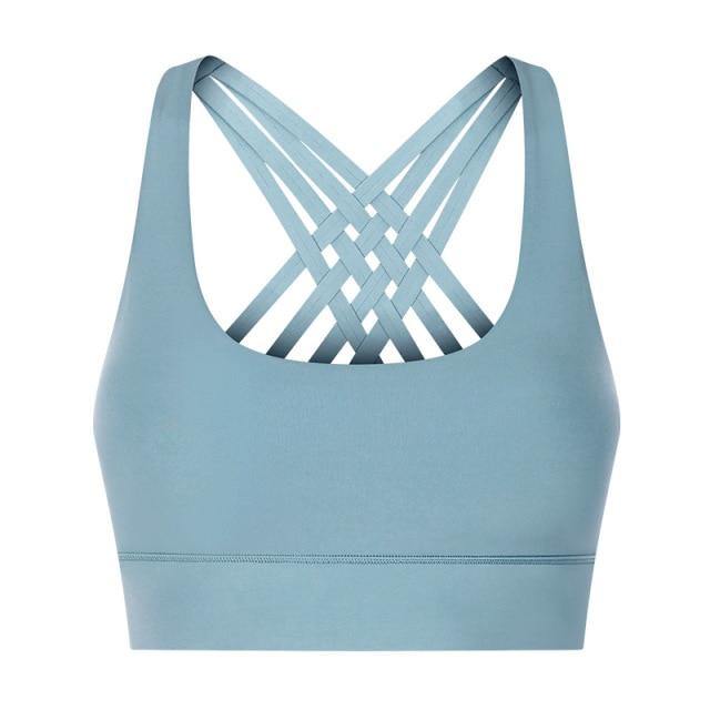 Premium Quality Sports Bra Catalyst Fitness Supplies Cyan Frost 6-S