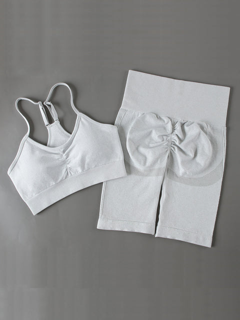 Cojé Seamless 2pcs Workout Apparel Cojé Fit LGray Set S