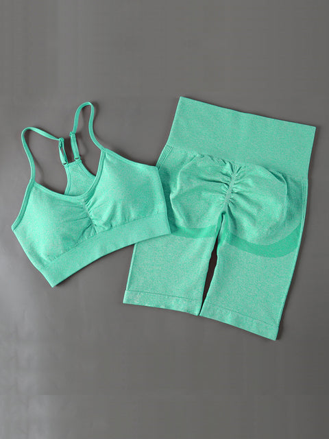 Cojé Seamless 2pcs Workout Apparel Cojé Fit LGreen Set L