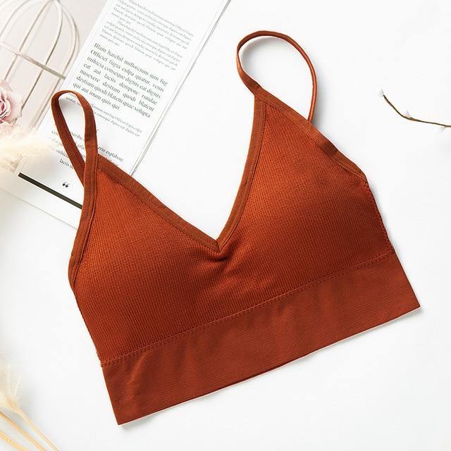 Solid Colour Sports Bra Catalyst Fitness Supplies U back caramel L 