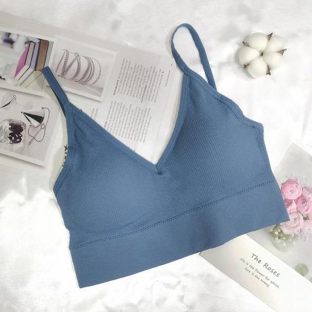 Solid Colour Sports Bra Catalyst Fitness Supplies U back blue XL 