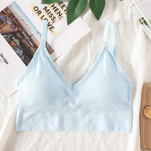 Solid Colour Sports Bra Catalyst Fitness Supplies U back light blue L 